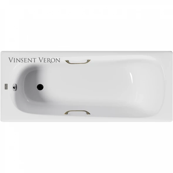 Ванна чугунная Vinsent Veron Concept VCO1507042H/VH0012BR 150x70 см, с ручками, белый