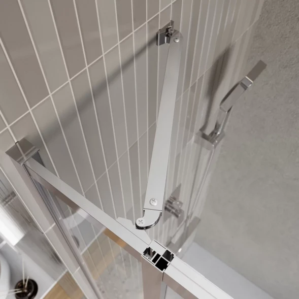 Душевой уголок BelBagno Luce LUCE-AH-21-125/80-C-Cr 125x80 см, профиль хром, стекло прозрачное