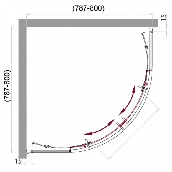 Душевой уголок BelBagno Uno 80x80 см прозрачное стекло UNO-R-2-80-C-Cr