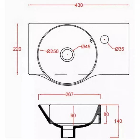 Раковина 43x26,7 см Artceram Lavamani Union LML001 01 00 bi