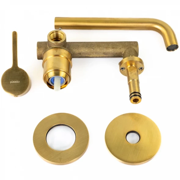 Смеситель для раковины Emmevi Filobrass 85155/ORS встраиваемый, без донного клапана, Золото матовый