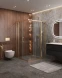 Душевой уголок Cezares Molveno MOLVENO-AH-22-120/110-C-BORO-IV 120x110 см, профиль золотой матовый, стекло прозрачное