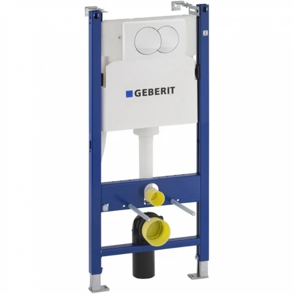 Инсталляция для унитаза Geberit Duofix Delta 01 111.154.11.2 с кнопкой смыва, альпийский белый