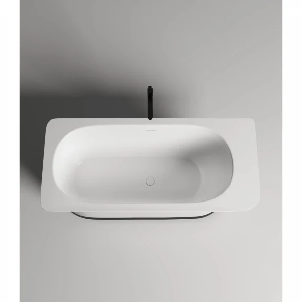 Ванна из литьевого мрамора Salini S-Stone Ninfea 102721M 180x82 см, отдельностоящая, белый матовый