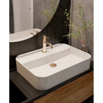 Смеситель для раковины AQUAme Siena AQM6210BG без донного клапана, Золото матовый