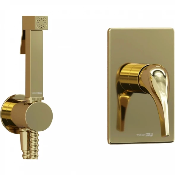 Гигиенический душ WasserKRAFT Sauer A71097 со смесителем, Золото