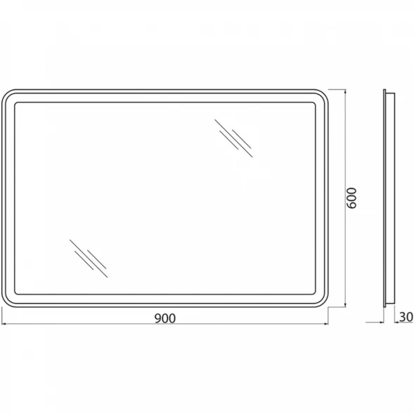 Зеркало 90x60 см BelBagno Marino SPC-MAR-900-600-LED-BTN