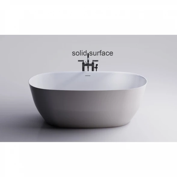 Ванна из литьевого мрамора Astra-Form Атрия Solid Surface 01010065 160x75 см, отдельностоящая, белый матовый