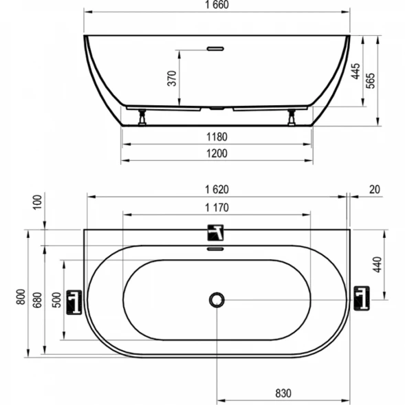 Акриловая ванна 166x80 см Ravak Freedom W XC00100024